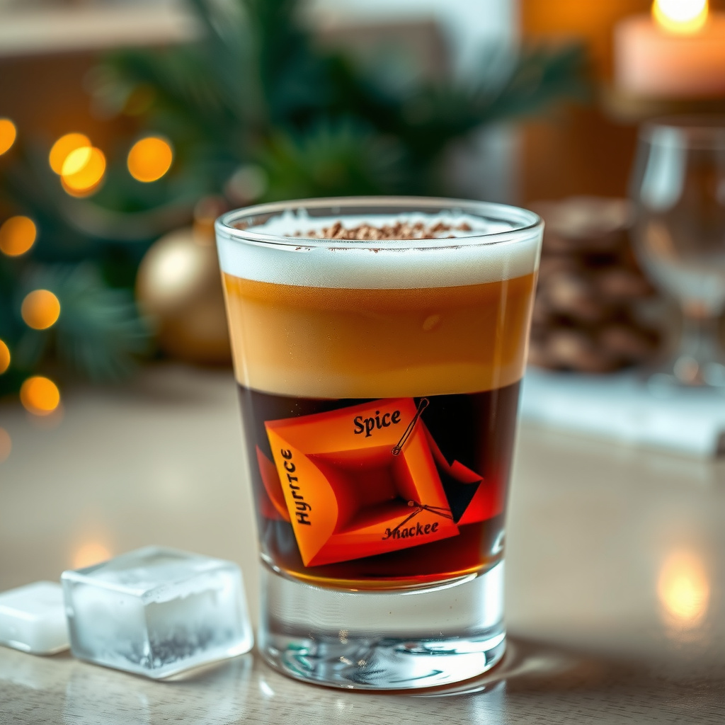Layered pumpkin spice white russian with dark coffee base and floated cream top dusted with cinnamon