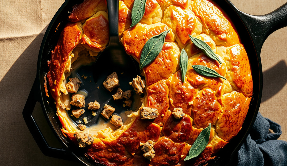 Smoked Cornbread Dressing with Sausage and Sage