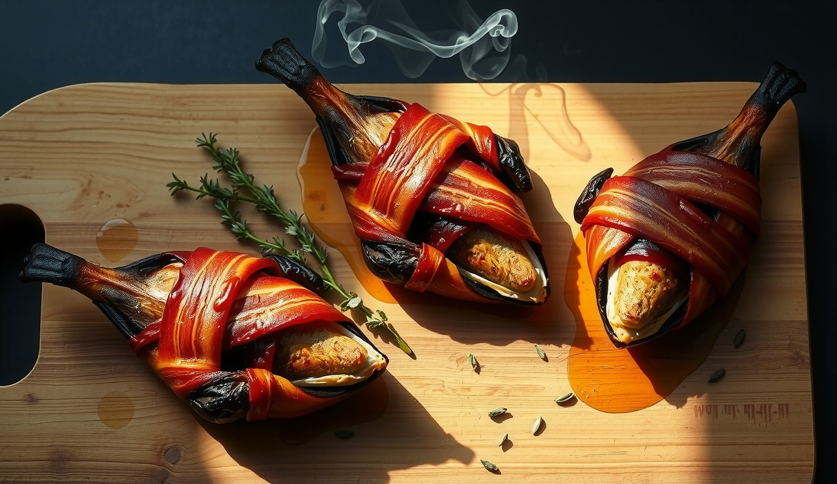 Smoked Bacon-Wrapped Quail